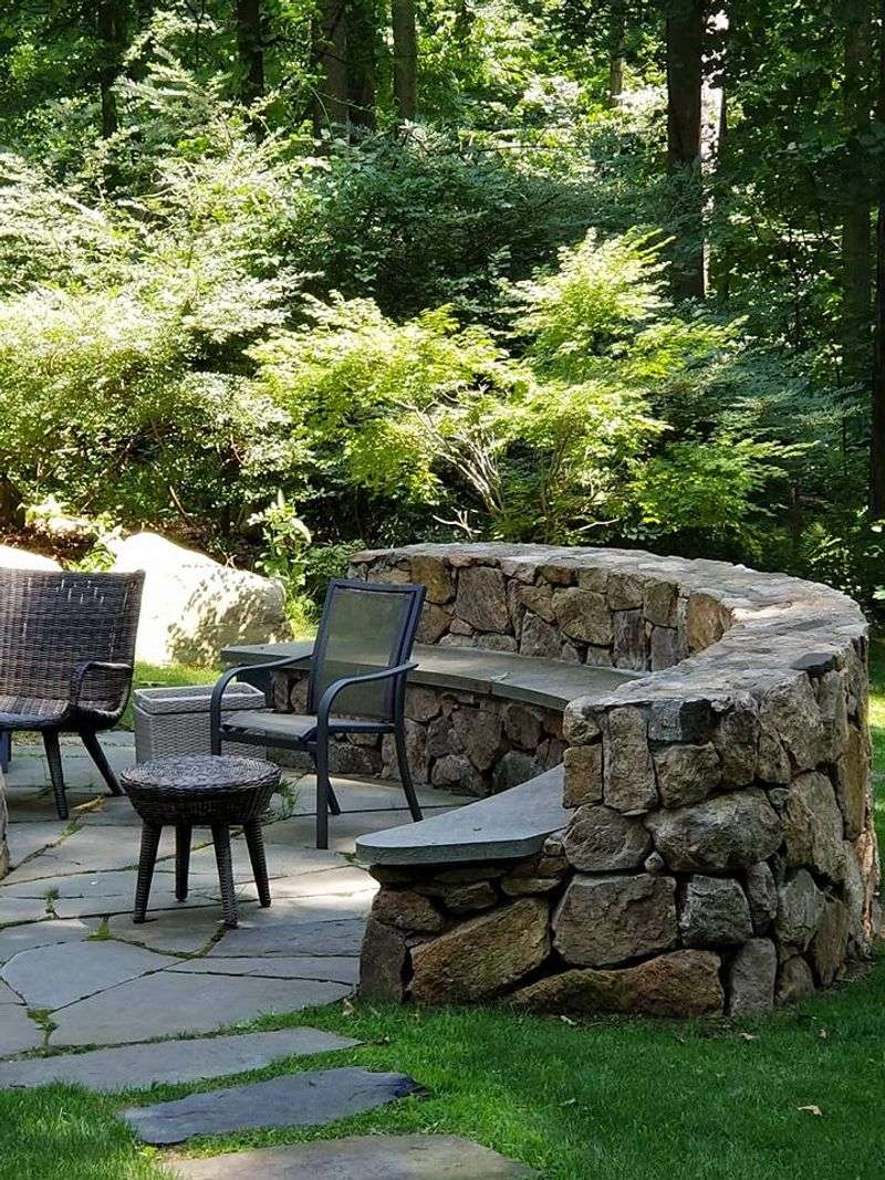 Curved Stone Seating Area