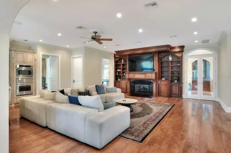 Living Room With Fireplace
