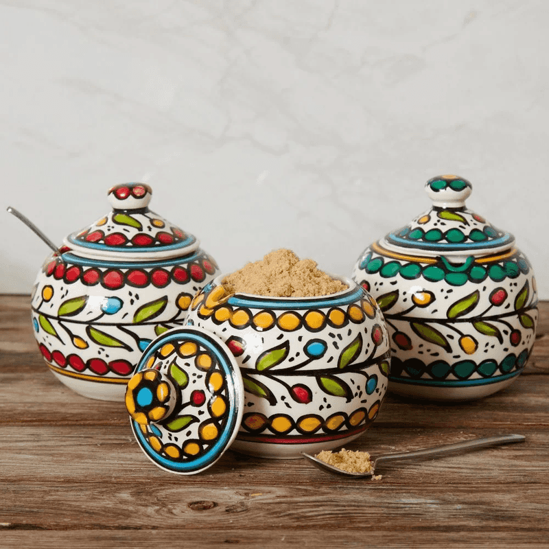 Ceramic Kitchen Canisters With Bold Graphics