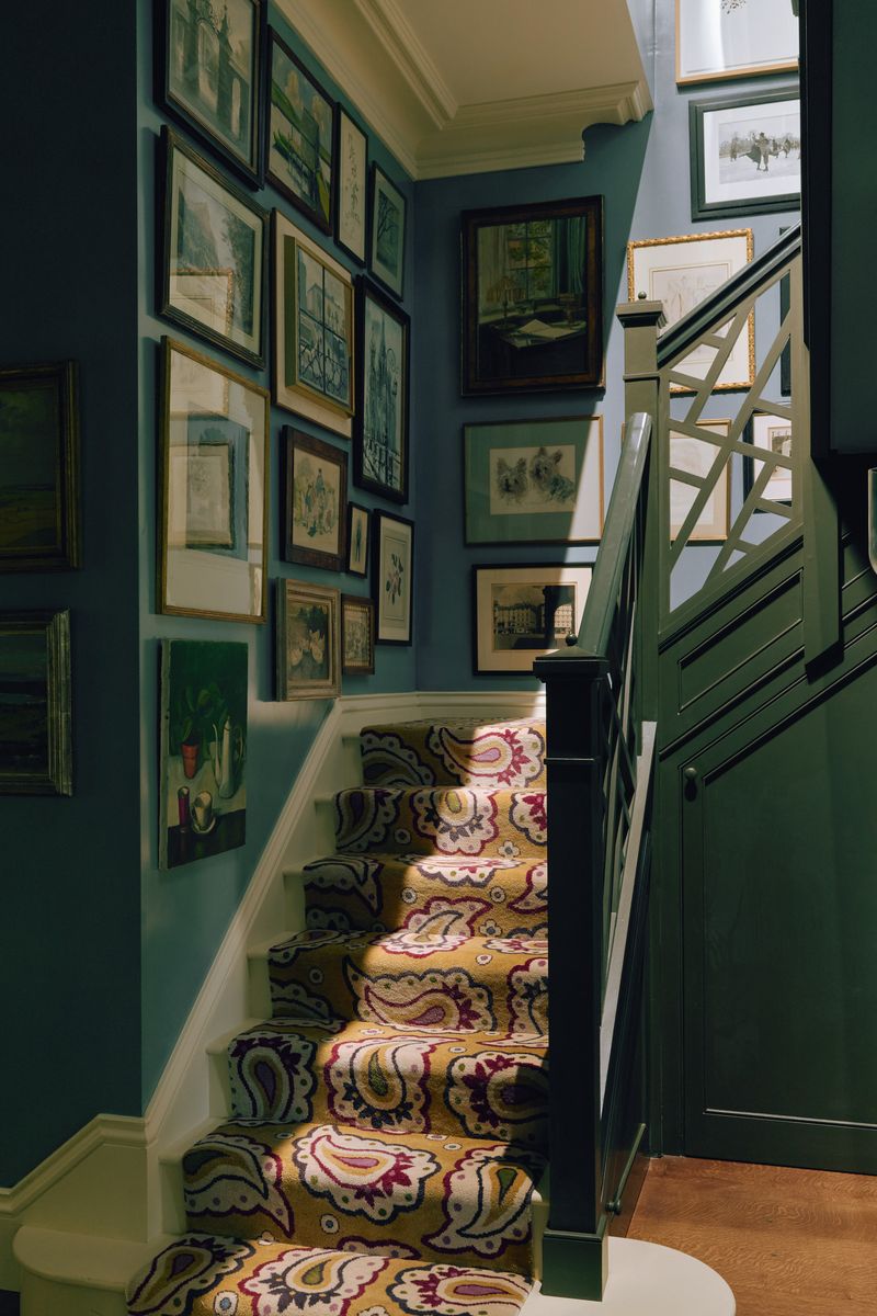 Carpeted Stairs with Floral Prints