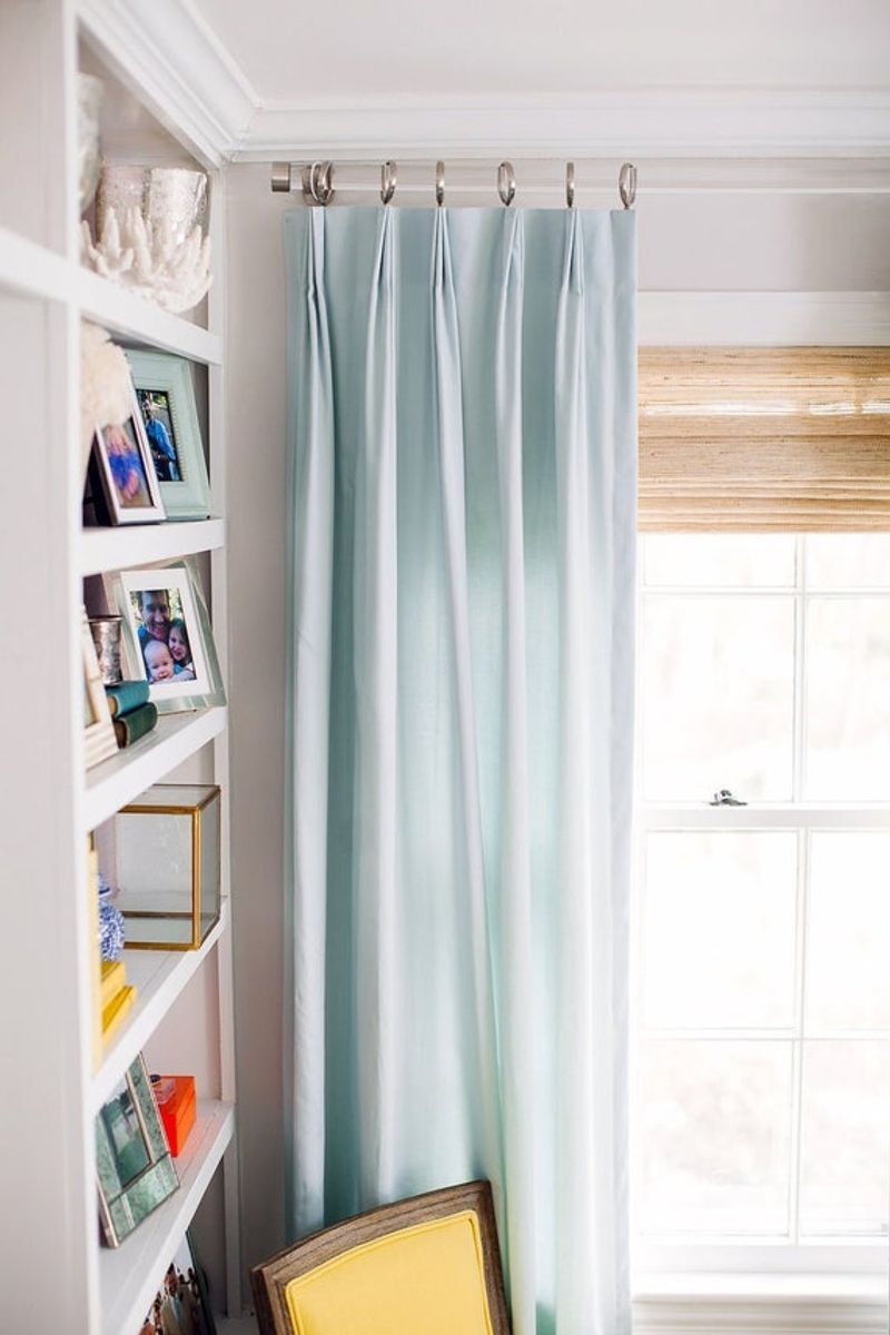 Light Blue Curtains With Silver Hardware