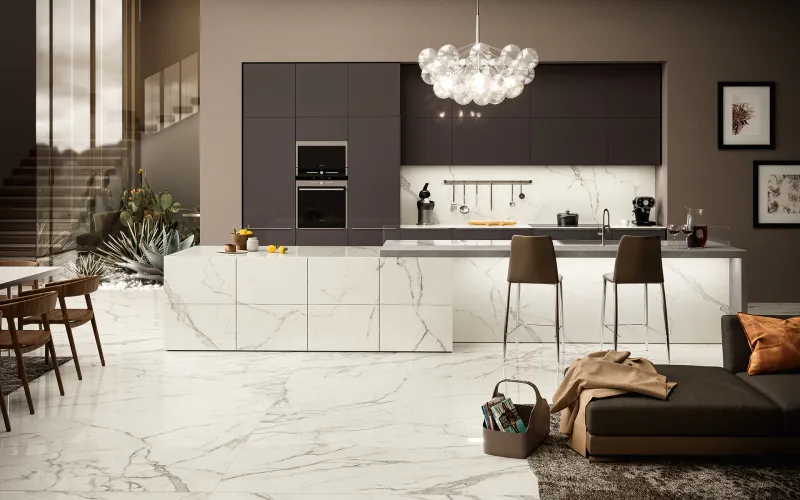 Marble-Look Tile Surfaces
