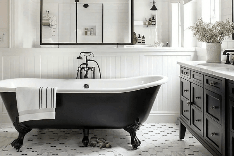 Clawfoot Tub Dreams In Monochrome Paradise
