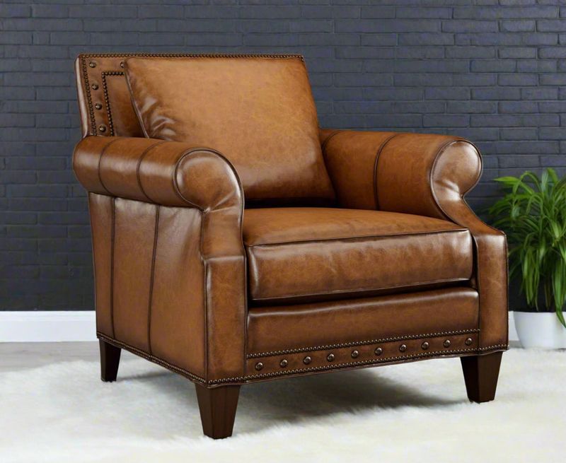 Leather seating with nailhead trim