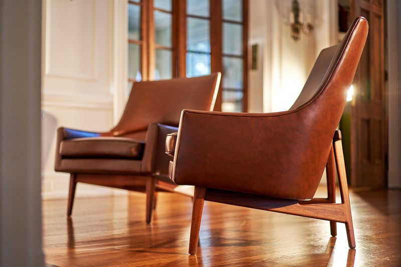 Classic leather armchairs