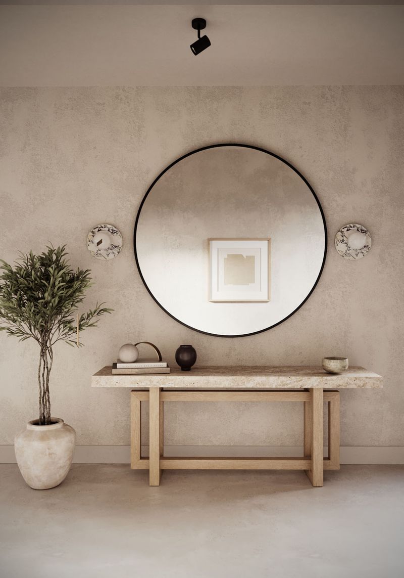 Chipped Paint Wooden Mirror