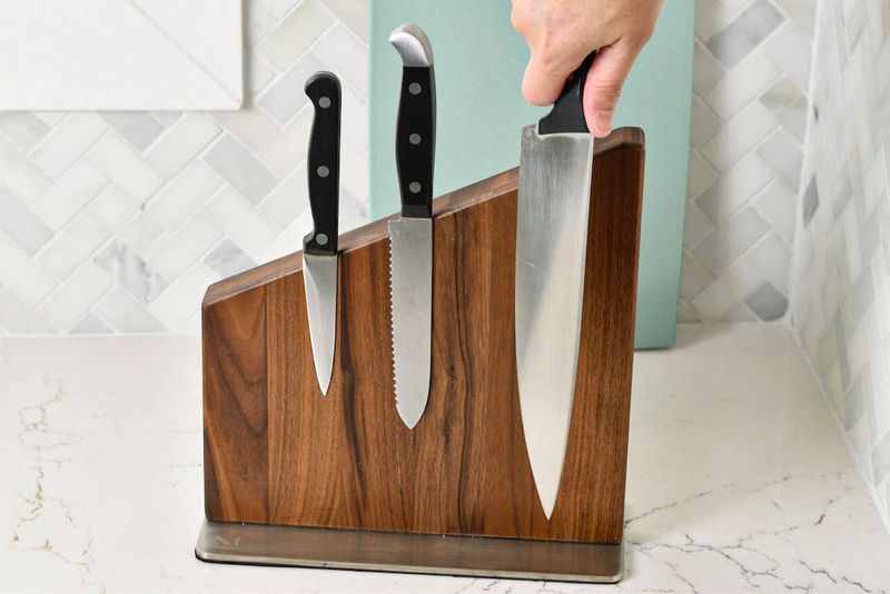 Magnetic Knife Strips Replace Bulky Blocks