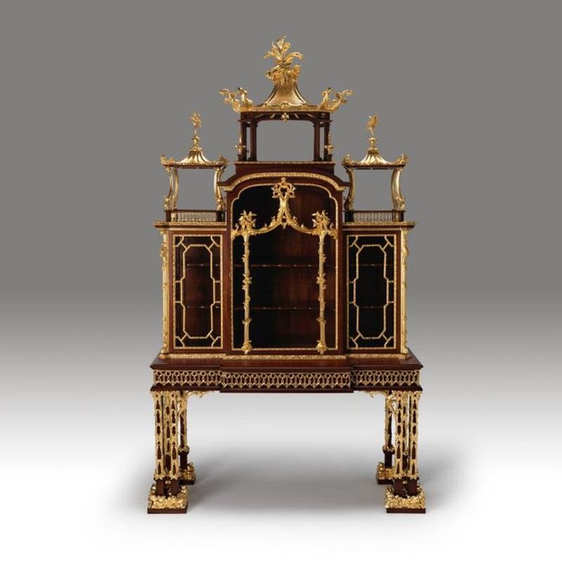 George II Parcel-Gilt Padauk Cabinet