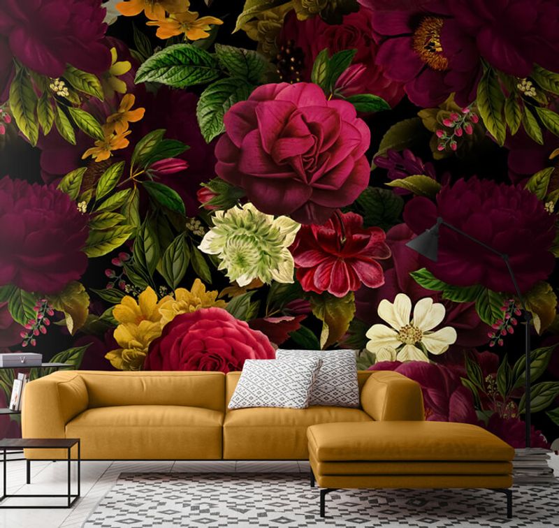 Floral Wallpaper Accent Walls