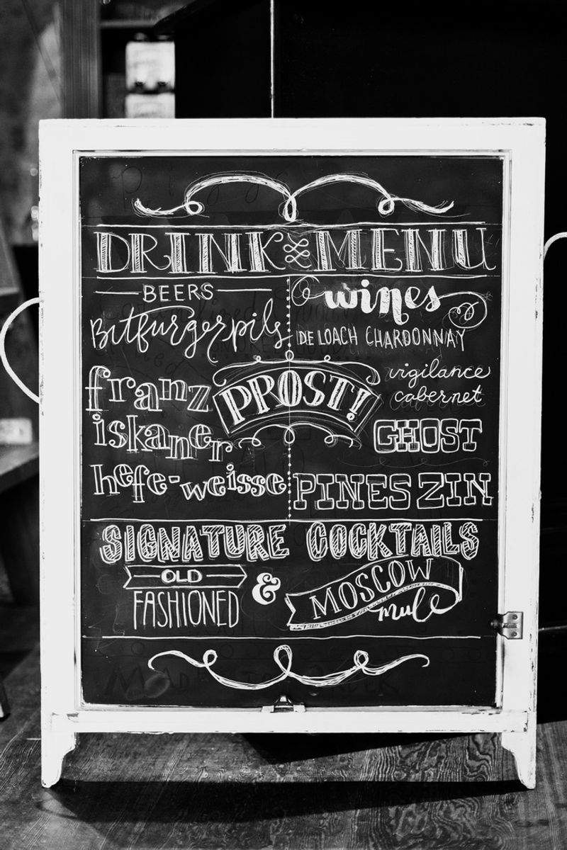 Use a Chalkboard or Sign for the Drink Menu