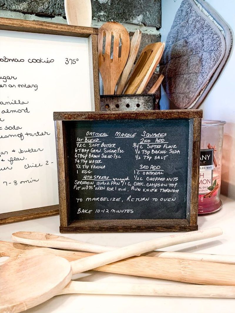 Chalkboard menus or recipe notes