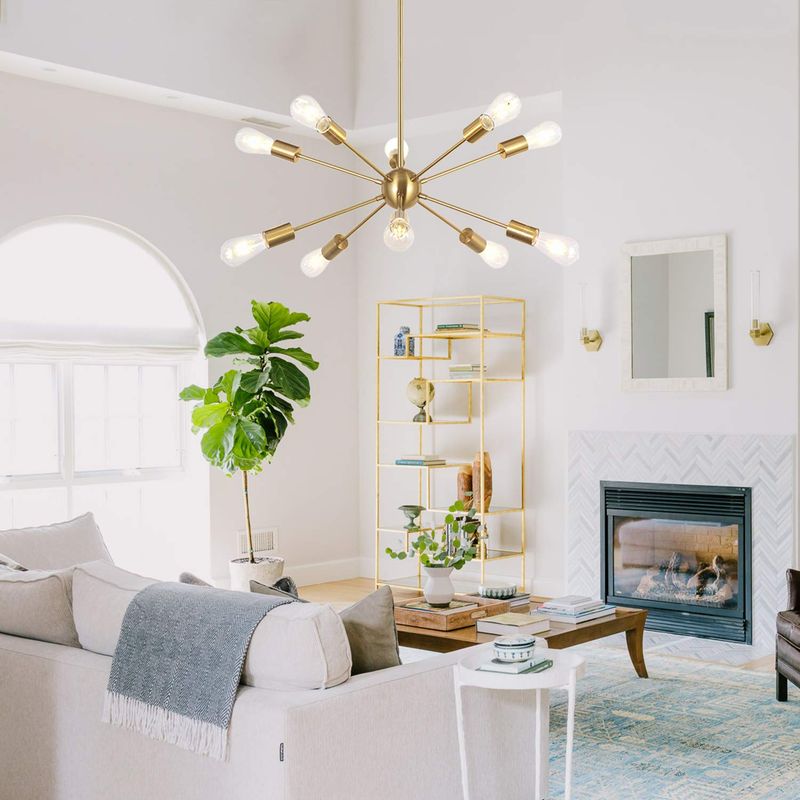 Sputnik-Style Brass Chandeliers