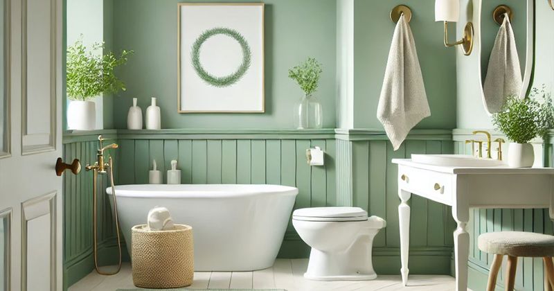 Sage Green Wainscoting