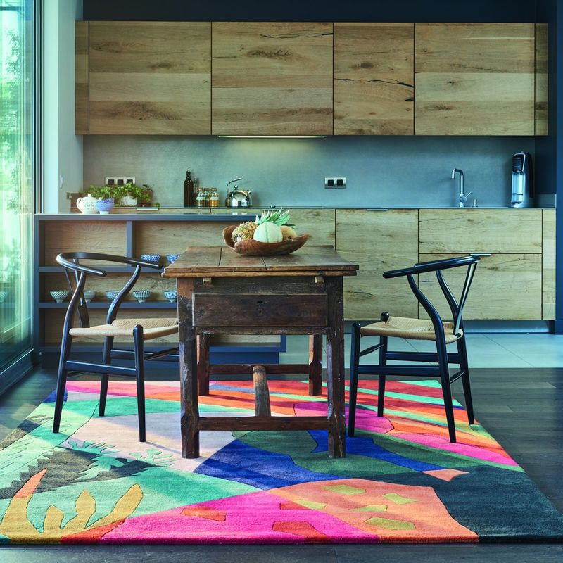 Add A Colorful Rug That Anchors Your Seating Area
