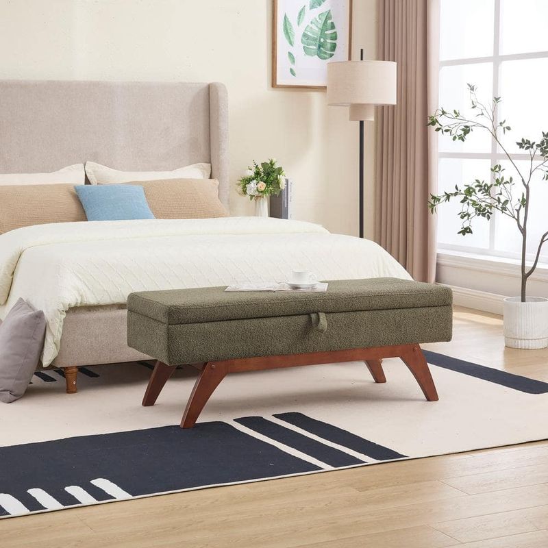 Pea Green Ottoman Storage