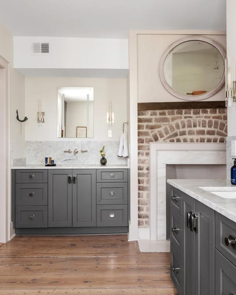 Bathroom Vanity And Fireplace