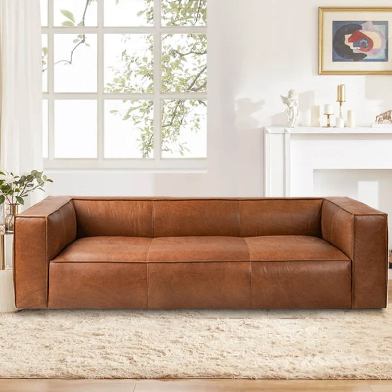 Low-Profile Leather Sofa