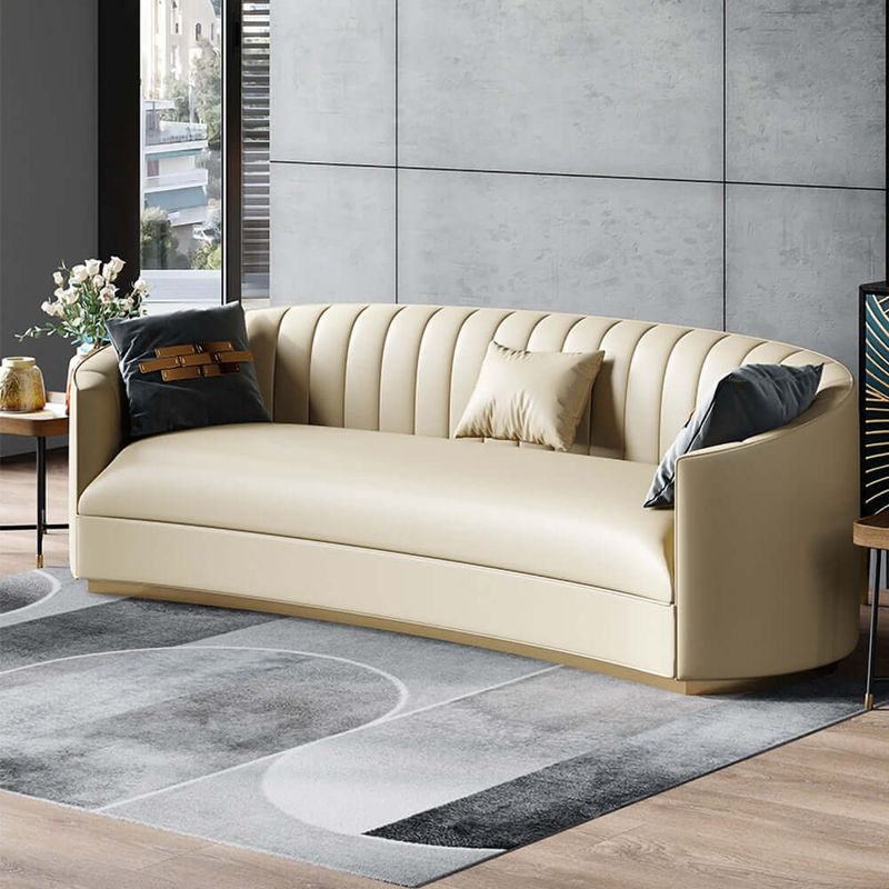 Curved Leather Sofa