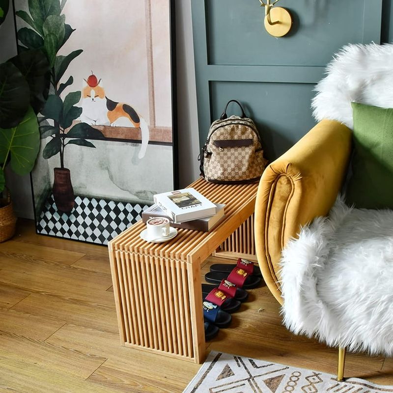 Bamboo Garden-Style Bench