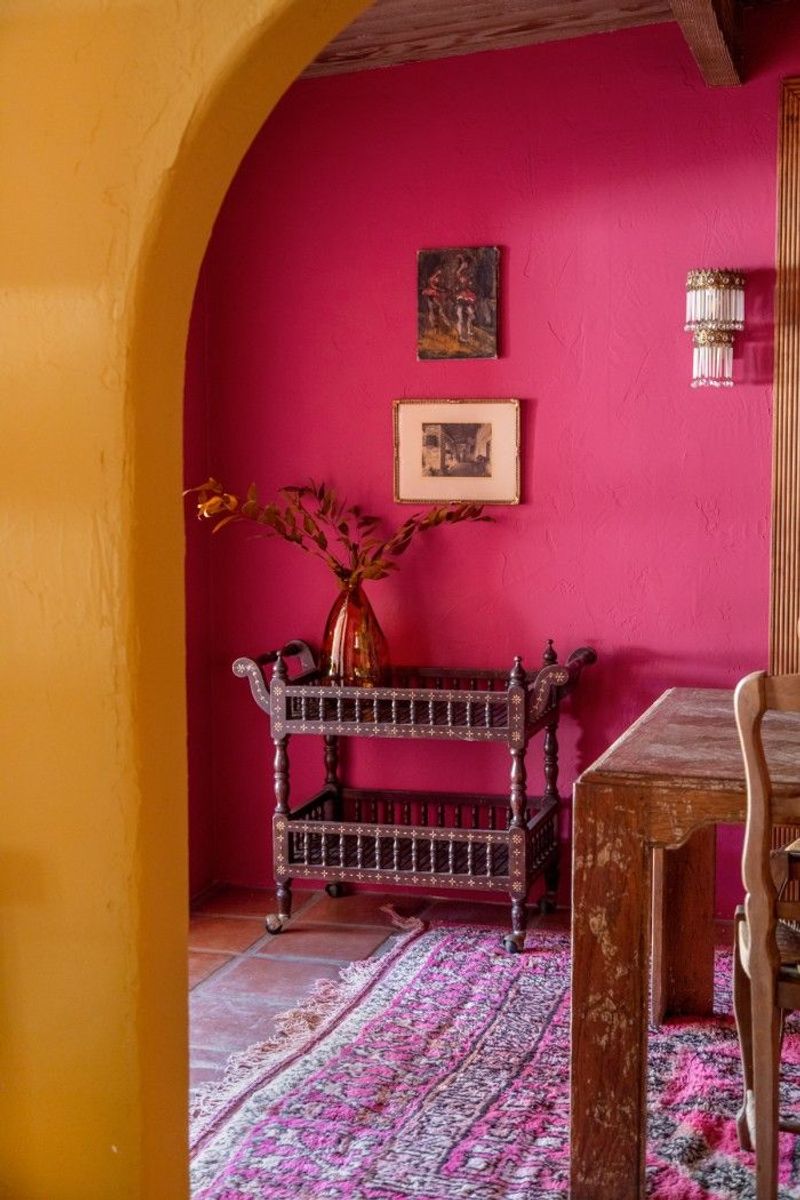 Entryway Magenta Console Drama