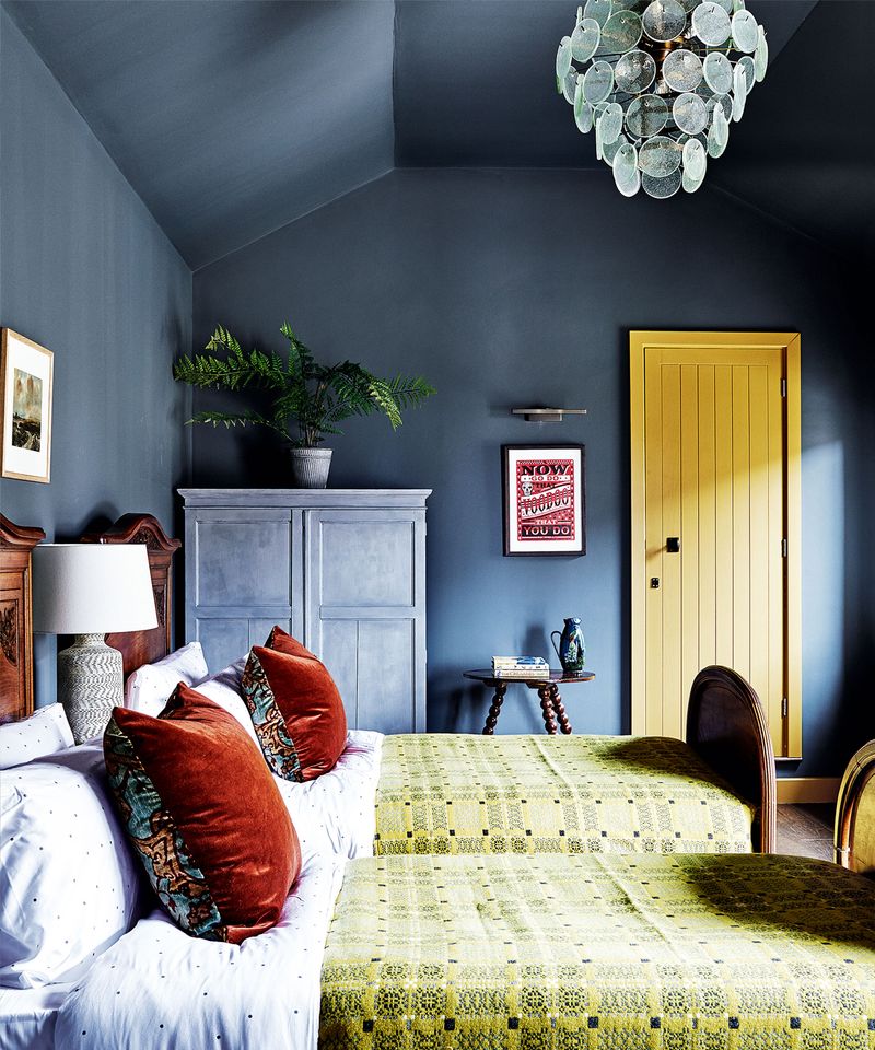 Chartreuse And Blue Walls