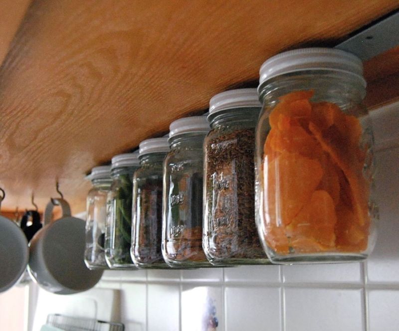 Under-Cabinet Jar Storage