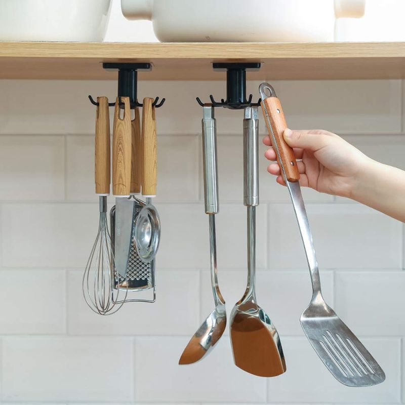 Under-Cabinet Hooks Keep Utensils Handy