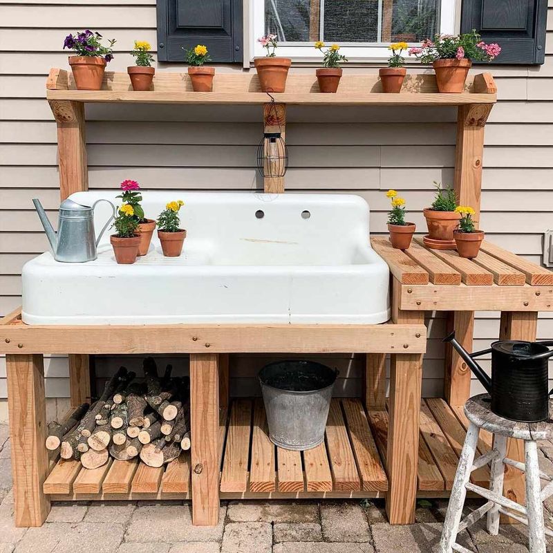 Create a Garden Sink from a Vanity