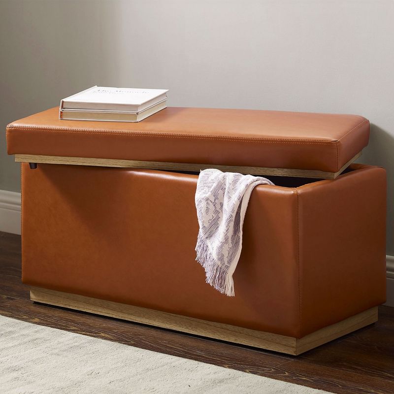 Leather Storage Bench