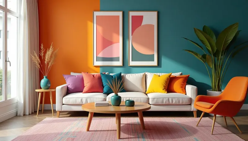 Neutral Base With Colorful Accents Approach