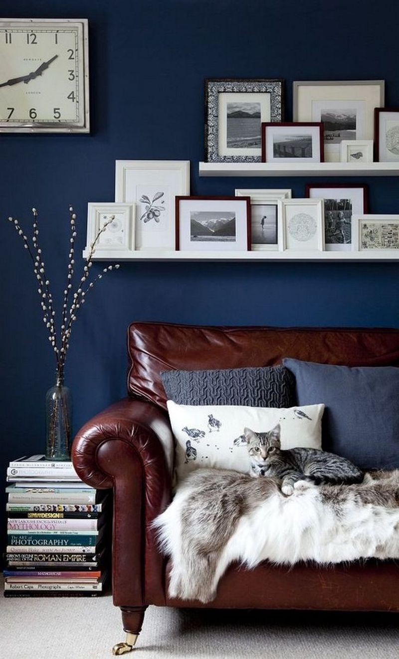 Inky Blue And Aged Leather
