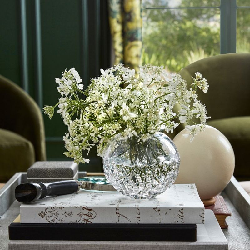 Silver-accented glass vases