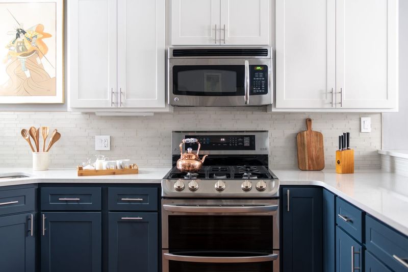 Denim Blue Lower Cabinets