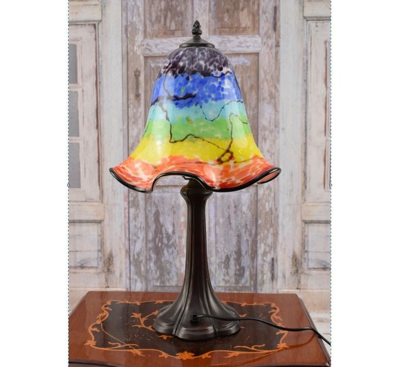 Artisanal Hand-painted Murano Glass Lamps