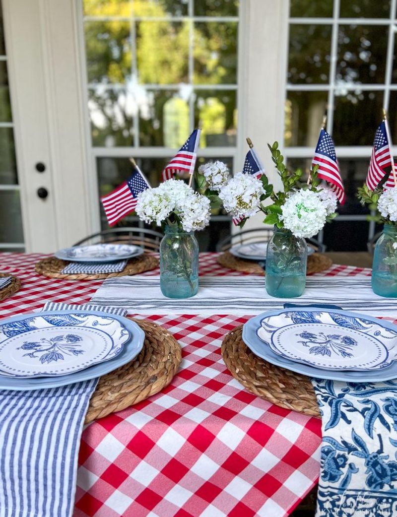 Red And Blue Plastic Tablecloths