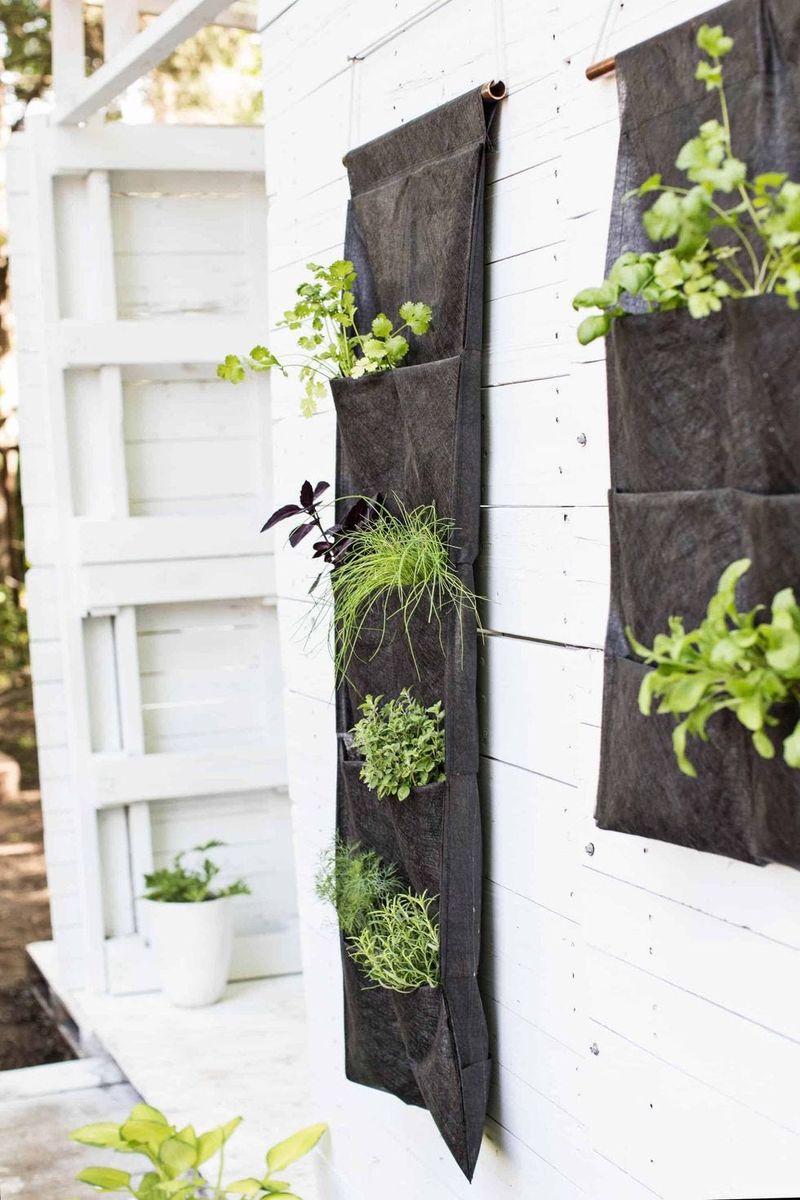 Vertical garden with integrated storage