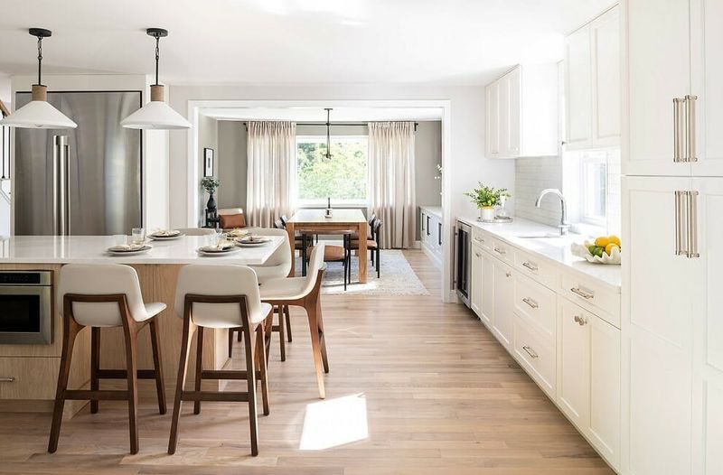 Kitchen With Island And Dining Table