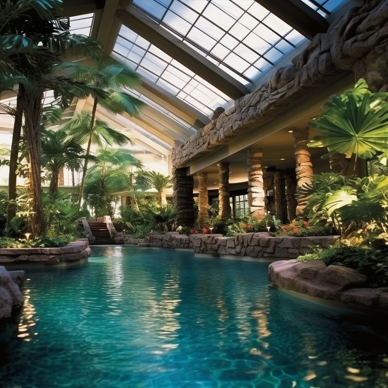 Tropical-Themed Indoor Pool