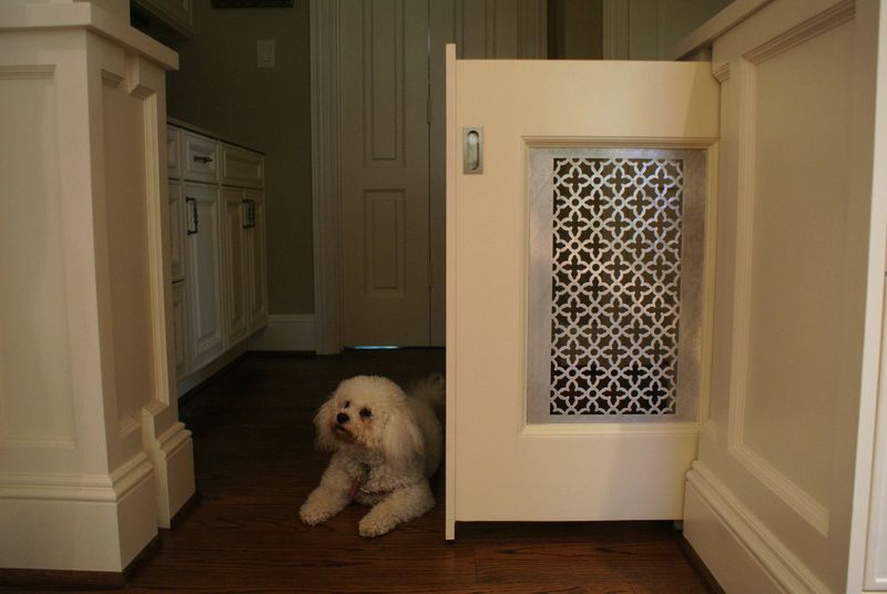 Pet gates that mimic architectural millwork