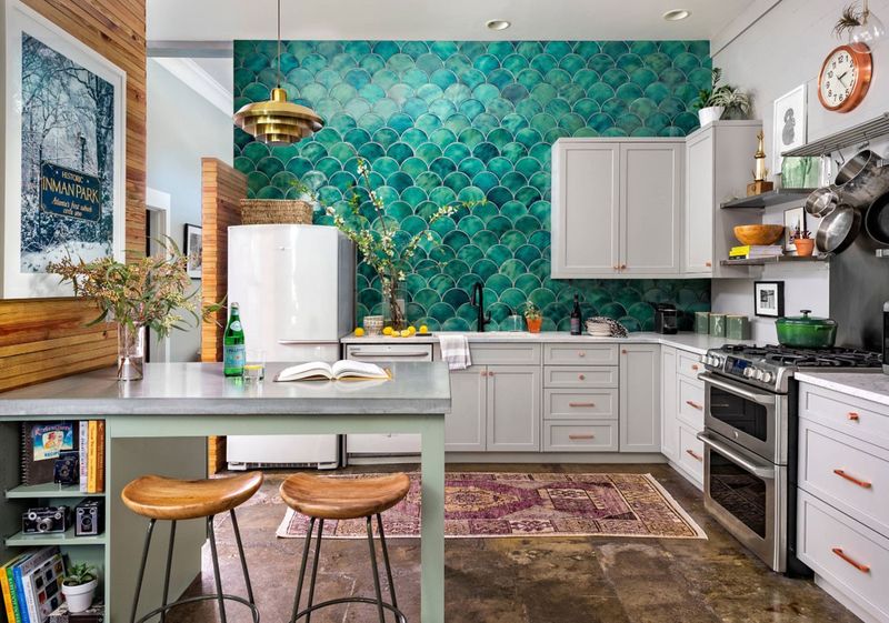 Bold Patterns Make Plain Cabinets Pop