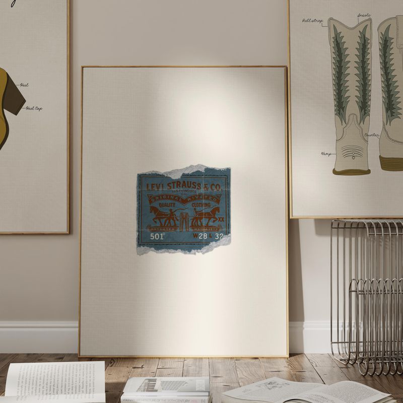Frame vintage Levi's pockets as quirky wall decor
