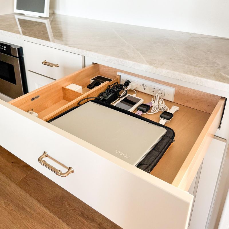 Concealed charging drawers