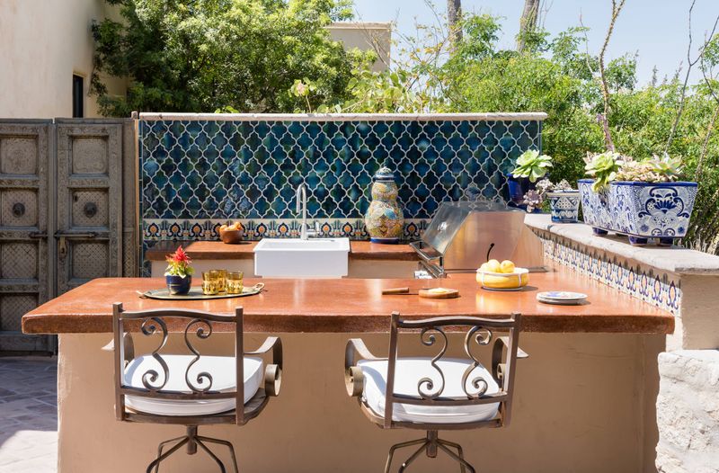 Tiled Countertop and Breakfast Bar
