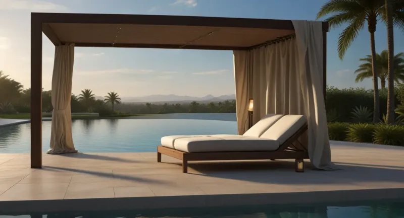 Canopy Daybeds Among Palms