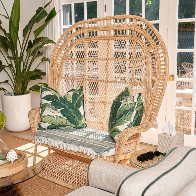 Rattan Peacock Chairs As Sofas