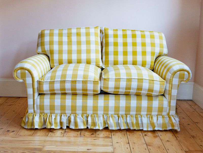 Skirted cottage-style loveseats