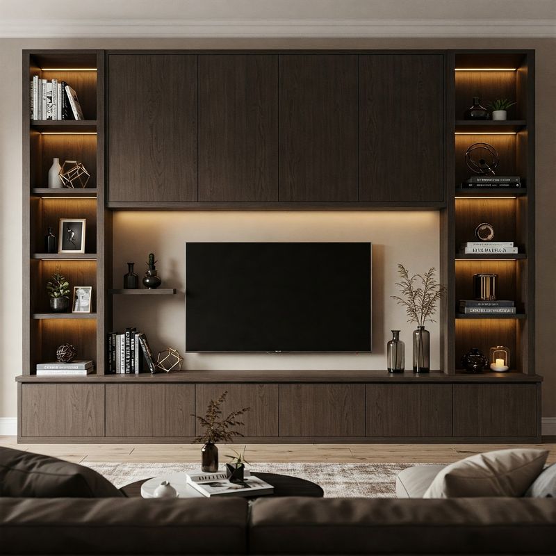 Built-in units with lighting and cord management