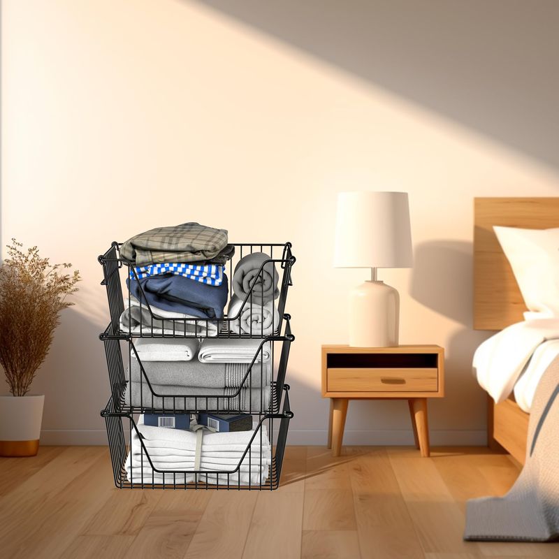 Black Metal Storage Baskets And Bins