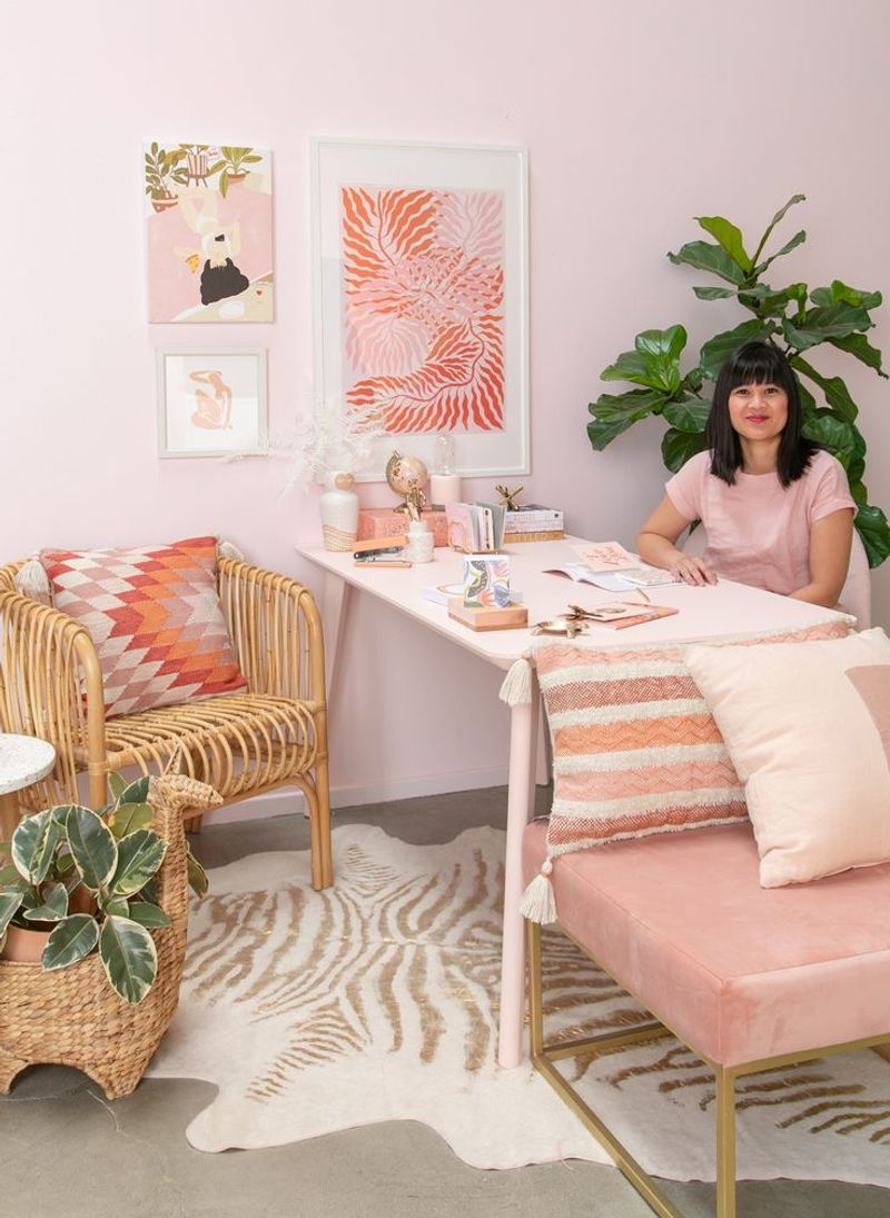 Cheerful Coral Craft Rooms