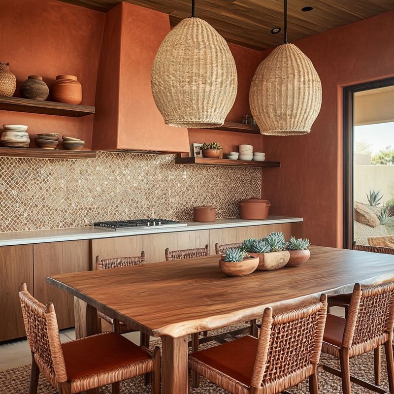 Rattan Chair Collection With Clay Walls